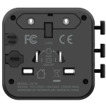 Momax UA19UKD 1-WORLD 雙 AC 全球轉換插座 (黑色)